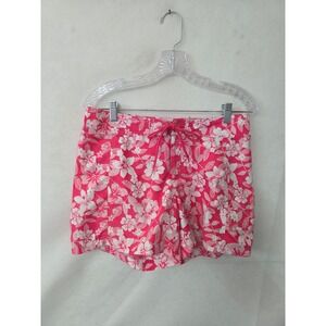 Against The Elements Pink Hibiscus Floral Board Shorts Womens 8 Cargo Pocket Y2K